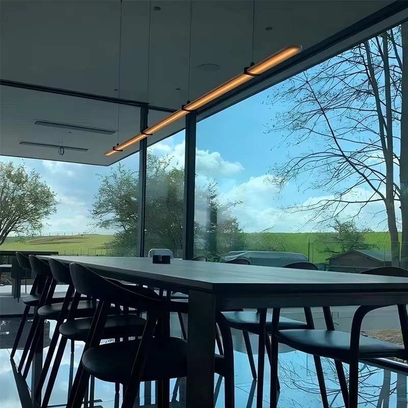 Moderne weiße Deckenpendelleuchte von TAONUANSHU im Streifen-Design für Esszimmer und Küche - Bild 3
