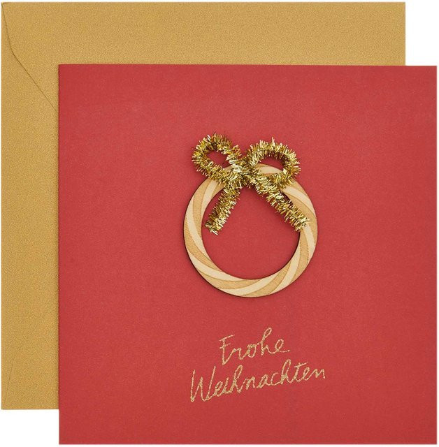 Rico Design Paper Poetry Grußkarte Frohe Weihnachten Rot B: 14 cm, H: 14 cm - Bild 1