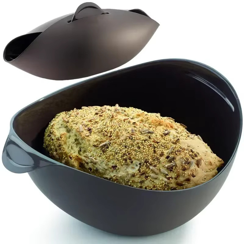 Multifunktionale Silikon Brotbackform von VIE LENTE in Oval und Transparent zum Backen und Dämpfen - Bild 2
