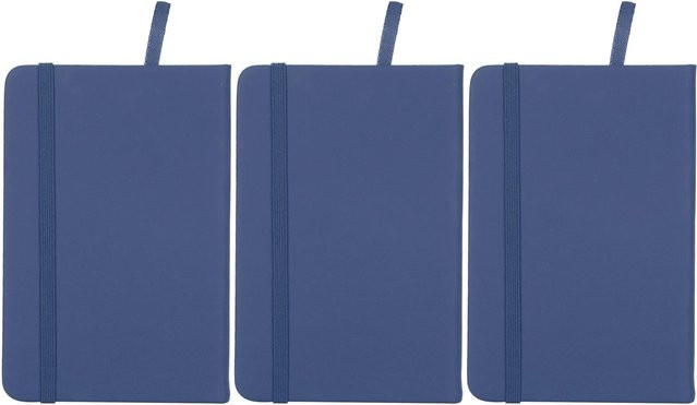 TOMTOP JMS Business Notizblock Set aus 3 Stück, A6 Hardcover mit Gummiband und Lesezeichen, Blau - Bild 1