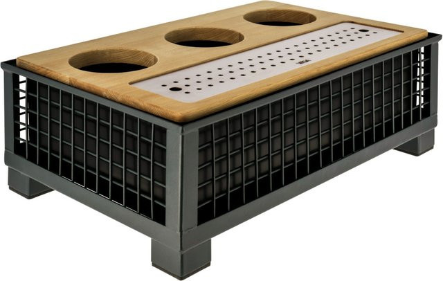 VEGA Karaffenstation Portland GN 1/1 in Anthrazit, Edelstahl und Eiche, B/T/H: 55,4 x 35,2 x 21,5 cm - Bild 1