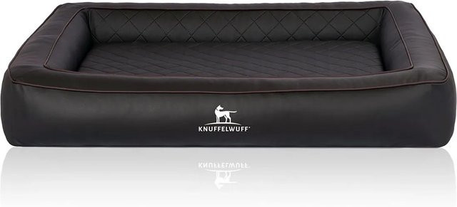Knuffelwuff Orthopädisches Hundebett Hampstead aus Kunstleder in Schwarz XXL - Bild 4