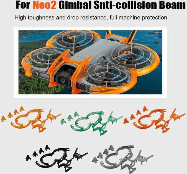 DJI Neo2 Gimbal Anti-Kollisions-Schutzabdeckung und Strahlenschutzleiste in Orange - Bild 1