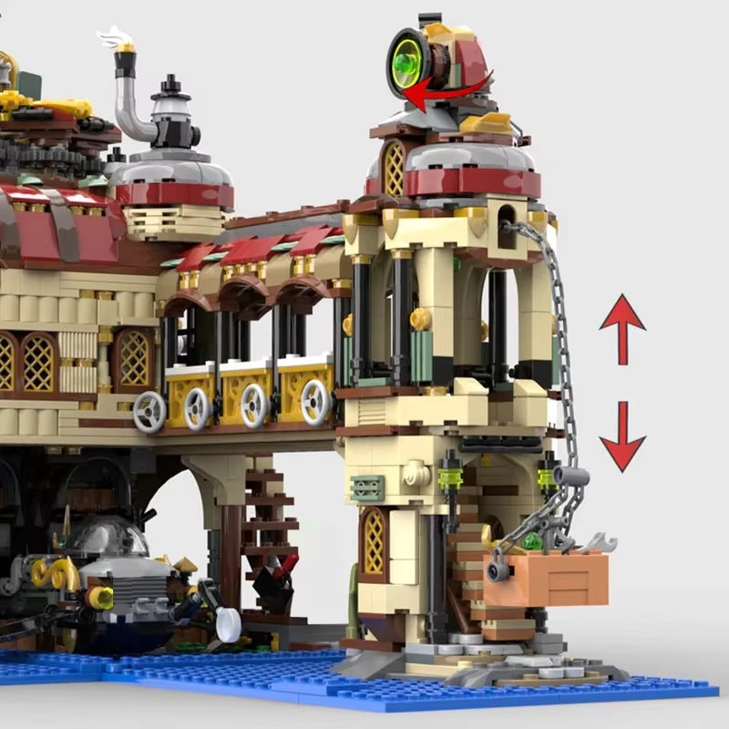 Bricklink Steam-Punk mittelalterliche Burg Wissenschaft Bausteine Set - Bild 2