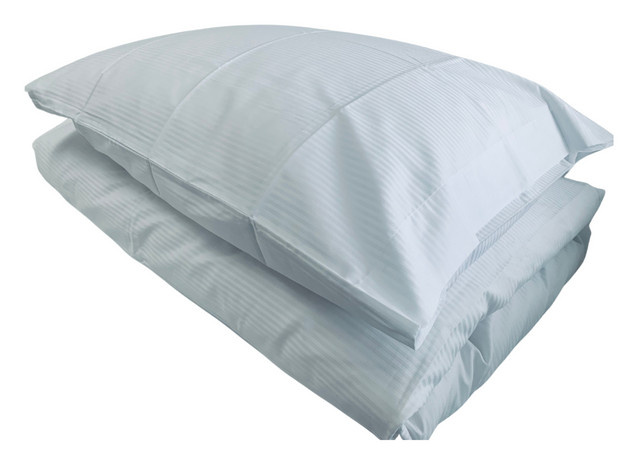 von der Thannen Luxury Bedding Bettbezug Streifendamast in Weiß, B: 200 cm, L: 220 cm - Bild 1