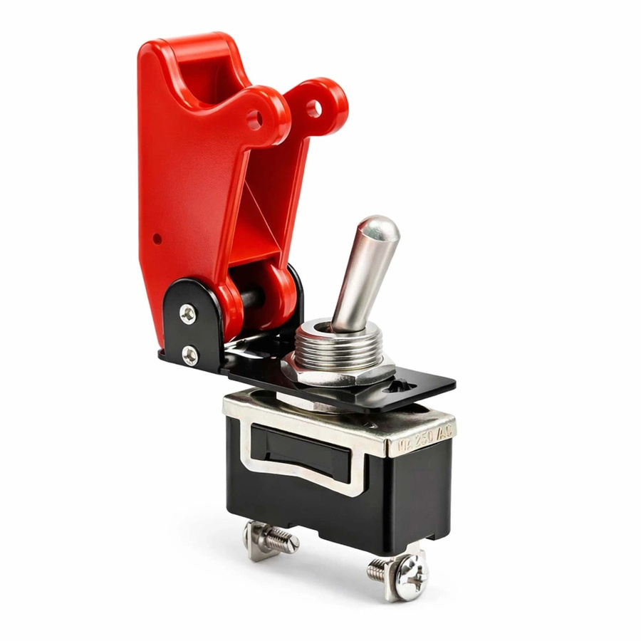 Wiltec Kill Switch On-Off Notausschalter 125V 35A Kippschalter mit roter Kappe - Bild 2