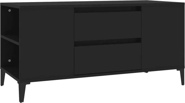 vidaXL TV-Schrank im Industrial-Design in Schwarz Matt, B/T/H: 102 x 44,5 x 50 cm - Bild 1