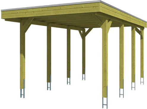 SKANHOLZ Carport Friesland aus Nadelholz mit Flachdach in Grün, B/T: 314 x 555 cm, Höhe: 241 cm - Bild 1