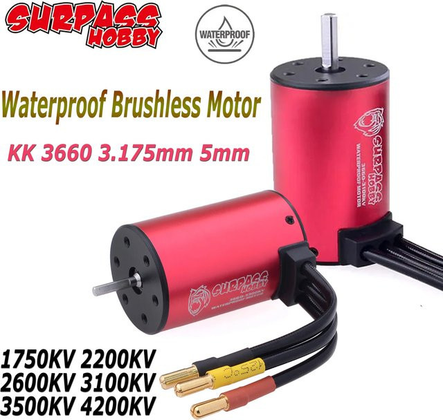 SURPASS HOBBY KK 3660 Wasserdichter Bürstenloser Motor, 1:10 RC Auto, Metall, Rot - Bild 1