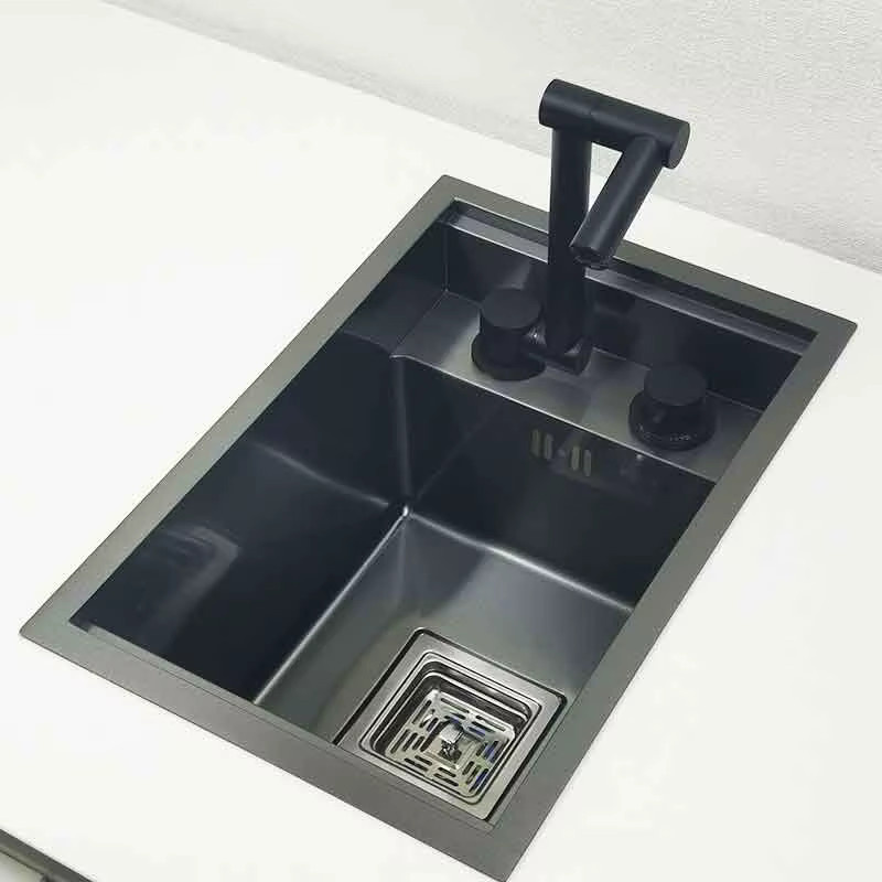 CKWS Edelstahl Küchenspüle als Einzelbecken in Dunkelgrau, Breite: 45,0 cm, Tiefe: 30,0 cm - Bild 2