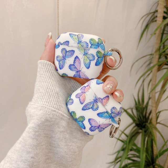 Silikon Schutzhülle mit Schmetterlings-Print für Apple AirPods Pro 2, AirPods 4, 3, 2, 1 in Mehrfarbig - Bild 1