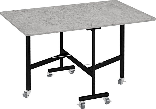 HOMCOM Klappbarer Esstisch mit Rollen und ausziehbarer Platte in Grau für Küche und Esszimmer, B/T/H: 52,5-120 x 80 x 73 cm - Bild 1