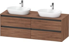Duravit Waschtischunterschrank Ketho.2 in Natur mit 4 Schubladen, wandhängend, Breite: 160 cm, Tiefe: 55 cm - Bild 1
