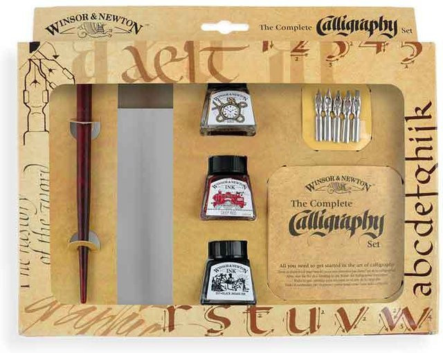 Winsor & Newton Kalligraphie-Set für Erwachsene in Schwarz, Tiefrot und Gold - Bild 1