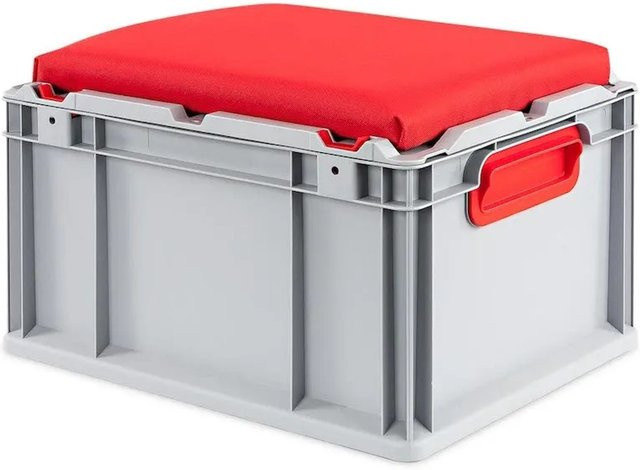 PROREGAL Eurobox NextGen Seat Box Sitzbox Rot/Grau H x B x T: 26,5 x 30 x 40 cm - Bild 1