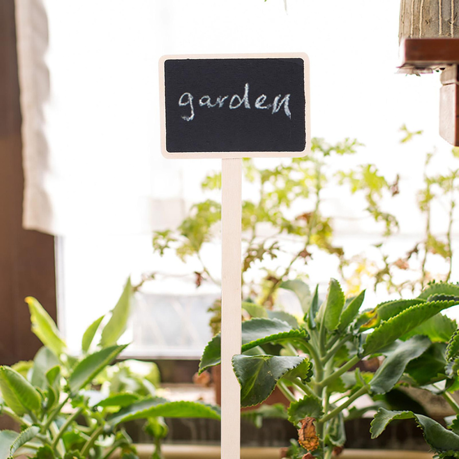 10 Stück Pflanzenschild Etiketten aus Holz in Schwarz von TOMTOP JMS für Garten und Dekoration - Bild 7