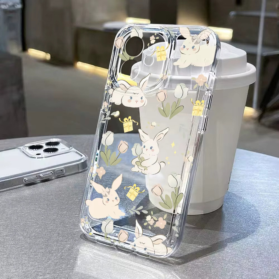 Transparente Schutzhülle mit Blumenmuster für Samsung Galaxy Modelle S25 S24 S23 Ultra Plus FE A55 A56 A35 A34 A33 A15 A14 - Bild 1