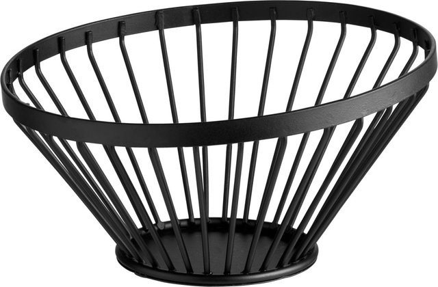 Alpena VEGA Obstkorb und Brotkorb aus Metall in Schwarz, Durchmesser: 15 cm, Höhe: 8 cm - Bild 1