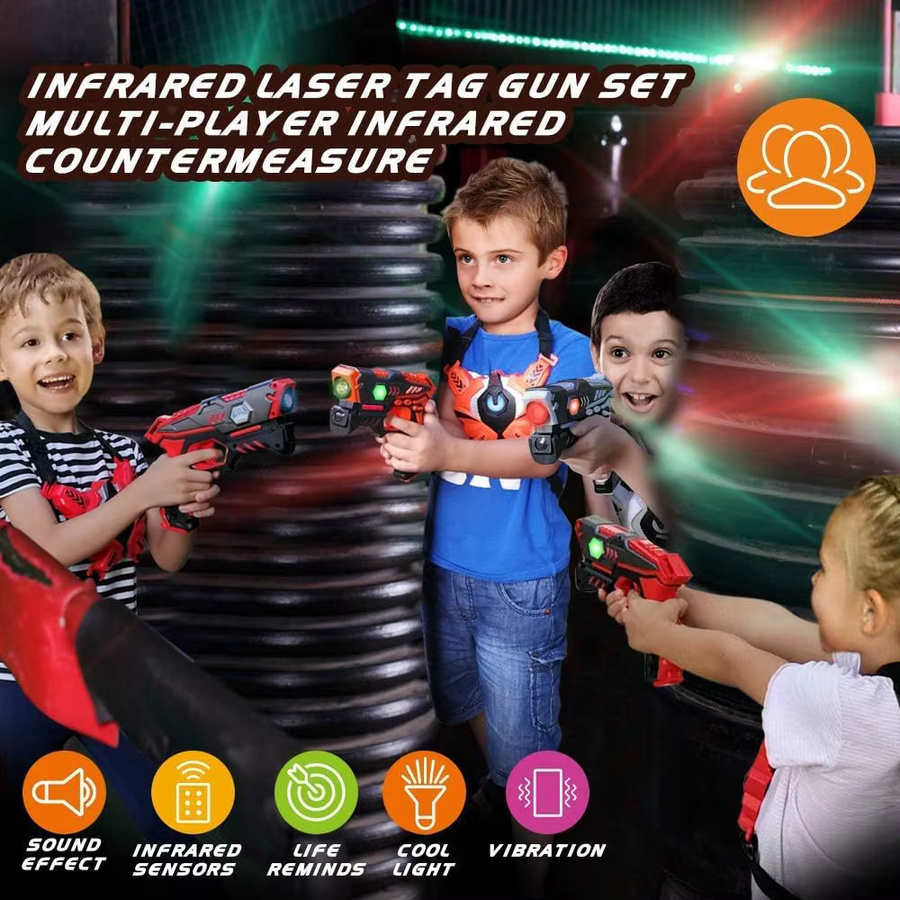 VATOS Team-Schießspiel, 4x Infrarot-Laser-Tag-Pistolen-Set, Blaster-Pistole - Bild 2