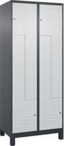 C+P Z-Spind Classic PLUS mit 4 Fächern, Füße, Zylinderschloss, B/T/H: 80 x 50 x 195 cm - Bild 1