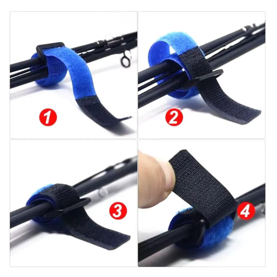 10 Stück selbstklebende Nylon-Kabelbinder wiederverwendbar, Farbe: Weiß und Blau, B/T/H: 20 x 200 mm - Bild 5
