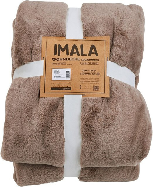 DONE Wohndecke Imala aus Polyester in Braun, Fluffy und Einfarbig - Bild 1