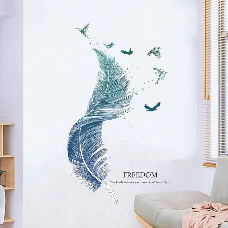 BRUP Feder Wandaufkleber Himmelblau zur Dekoration für Kinderzimmer und Babyzimmer - Bild 2