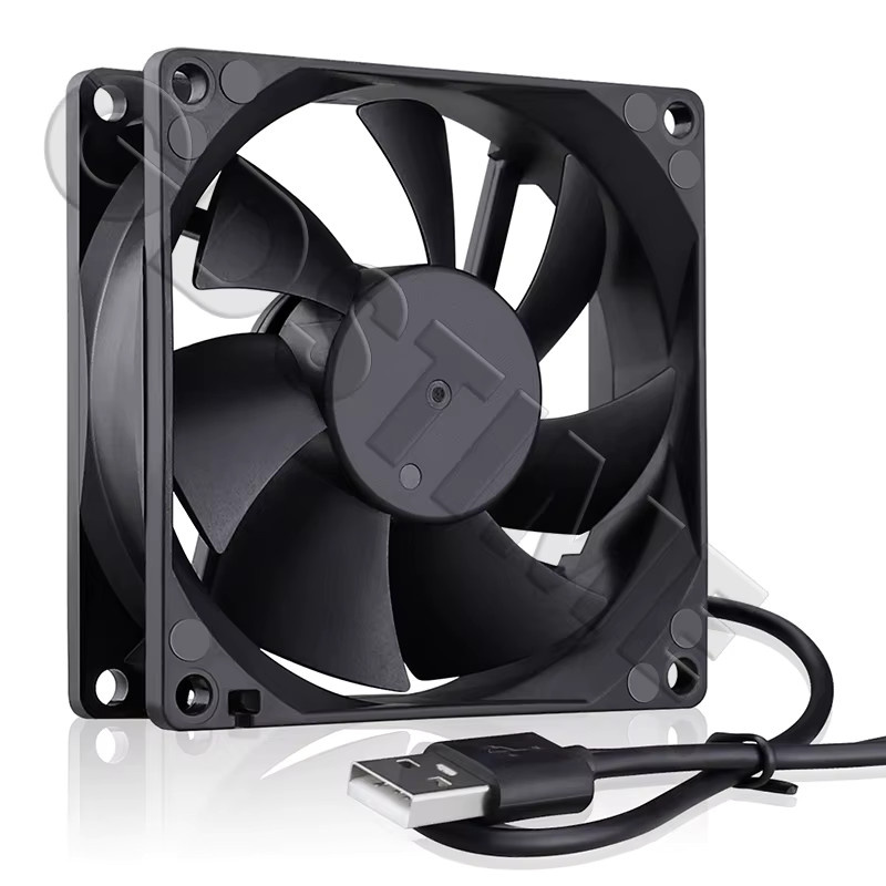 Gdstime Dual Ball Axial Lüfter 8025 für PC CPU und Schrankkühlung, Schwarz, B: 80 mm, T: 80 mm, H: 25 mm - Bild 4