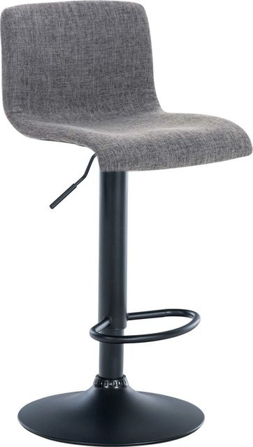 DELUKE Barhocker PESAN Barstuhl aus Stoff in Hellgrau und Schwarz, höhenverstellbar, drehbar mit Lehne, B/T/H: 39 x 36 x 84 cm - Bild 1