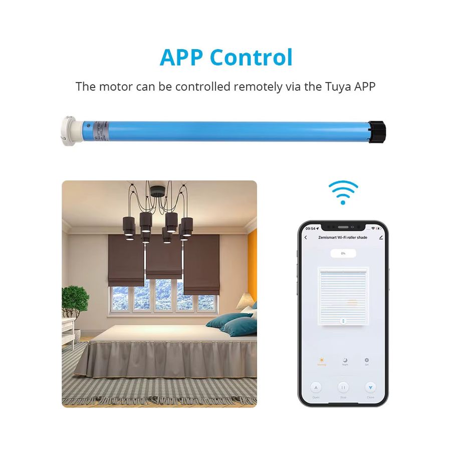 Zemismart Tuya WiFi Smart Rolladenmotor für 30mm Innenrohr mit Alexa und Google Home Sprachsteuerung, 1,1 Nm - Bild 2