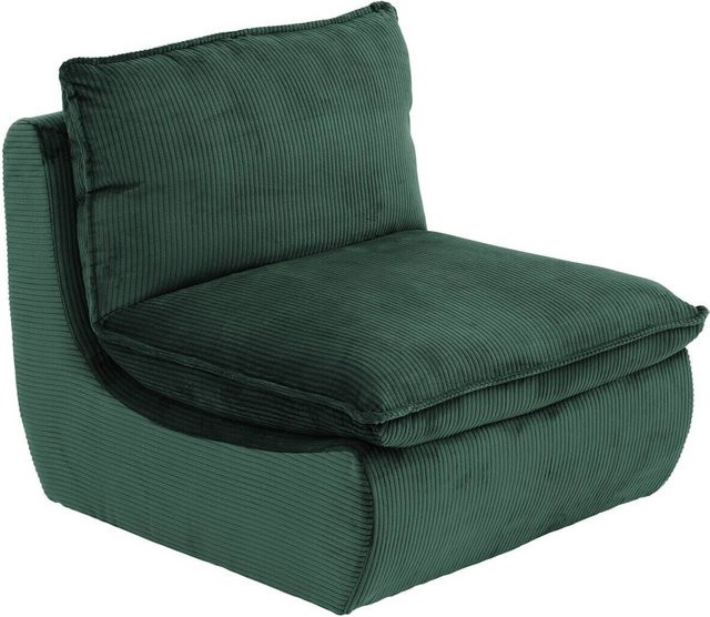 Sessel Rhodos von Hela in Grün mit Microfaser-Breitcord-Design, B/H/T: 74 x 77 x 87 cm - Bild 1