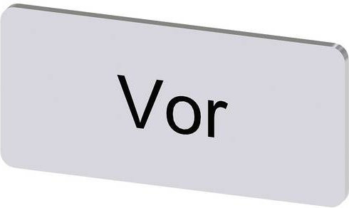 Siemens Bezeichnungsschild 3SU1900-0AC81-0AF0 in Silber und Weiß, 10 Stück - Bild 1