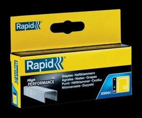 Rapid Heftklammern Typ 13 aus Stahl, Größe 13/04 mm, 2500 Stück pro Box - Bild 1