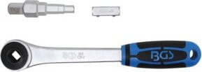 BGS Durchsteckknarre mit Adapter und Stufenschlüssel, Innenvierkant 12,5 mm (1/2 Zoll), Silber - Bild 1