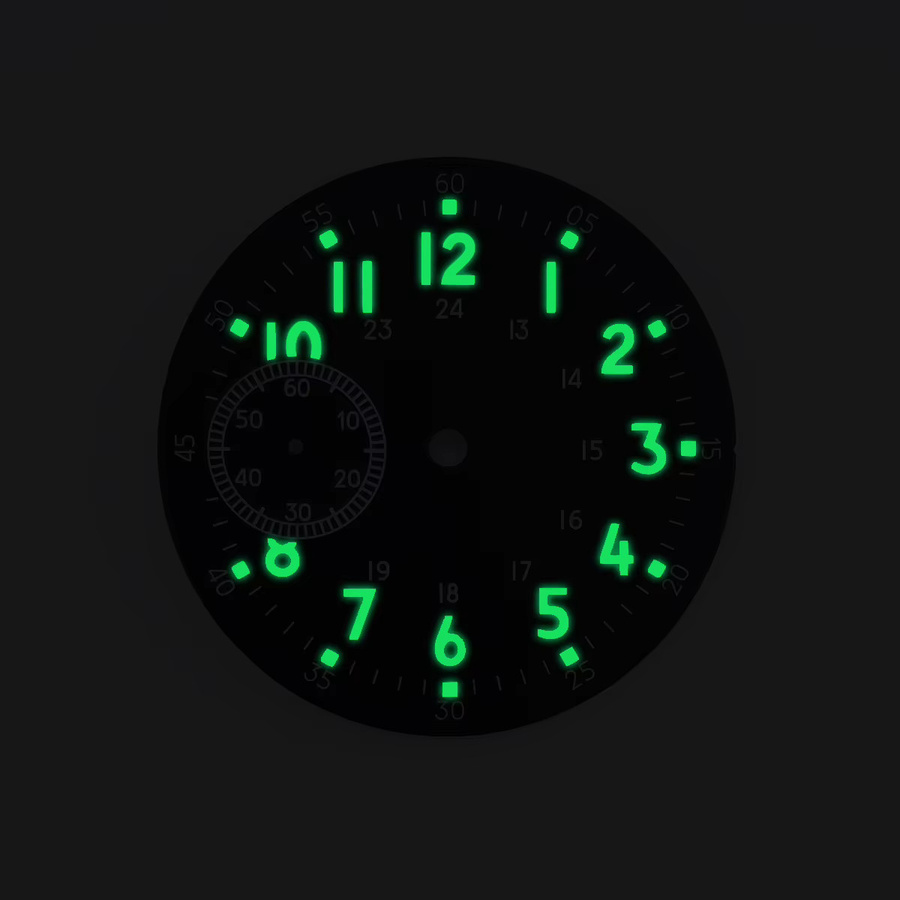 Manbushijie Zifferblatt, schwarz, grau, 38,9 mm, passend für ETA 6497 oder ST36 Uhrwerk - Bild 3