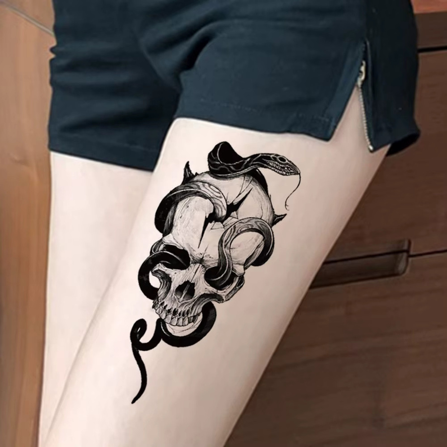 YOEMTAT Temporäre Tattoo Aufkleber, 10 Stück, Schwarz, Unisex - Bild 2
