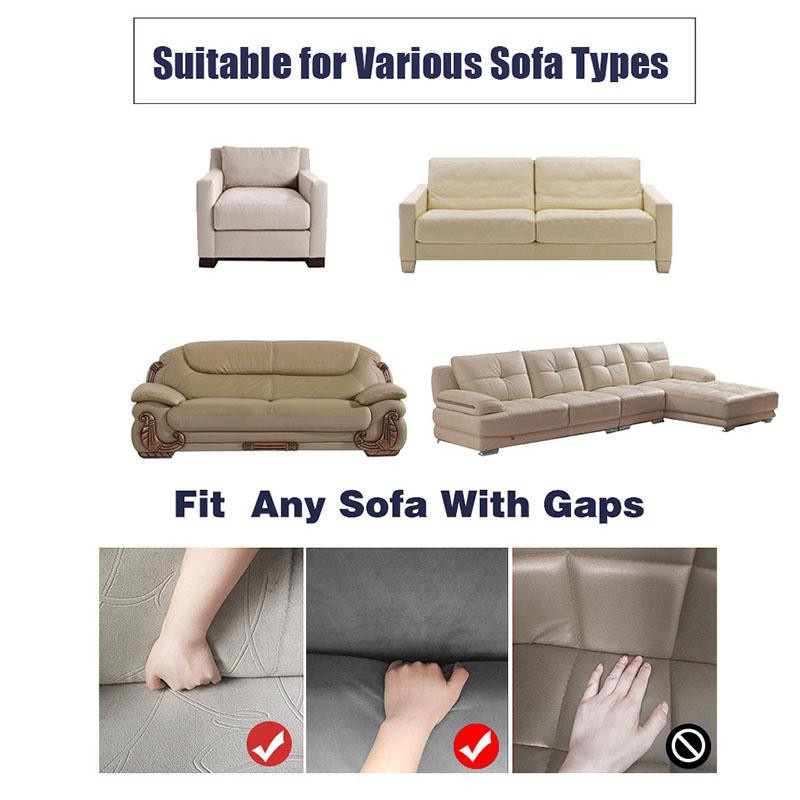 WTEMPO 2er-Set elastische Sofabezüge für L-förmige Sofas, einfarbige Stretch-Couchbezüge für 2-Sitzer, Breite: 145-185 cm - Bild 5