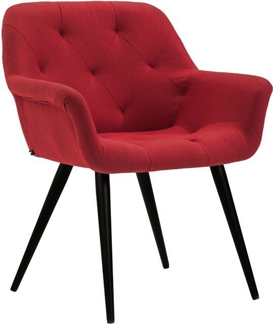 TPFLiving Esszimmerstuhl modern mit Metallgestell in Schwarz und Rot - Bild 1