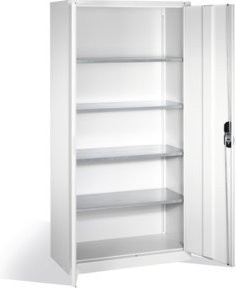 C+P Magazinschrank in Lichtgrau mit 4 Böden und Zylinderschloss, H: 198,0 cm, B: 100,0 cm, T: 42,0 cm - Bild 1