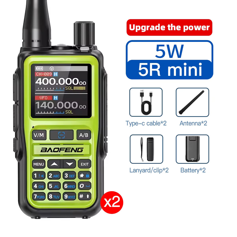 Baofeng UV-5R Mini Dual-Band Walkie Talkie Set mit USB-C Ladefunktion, Schwarz, 2 Stück - Bild 6