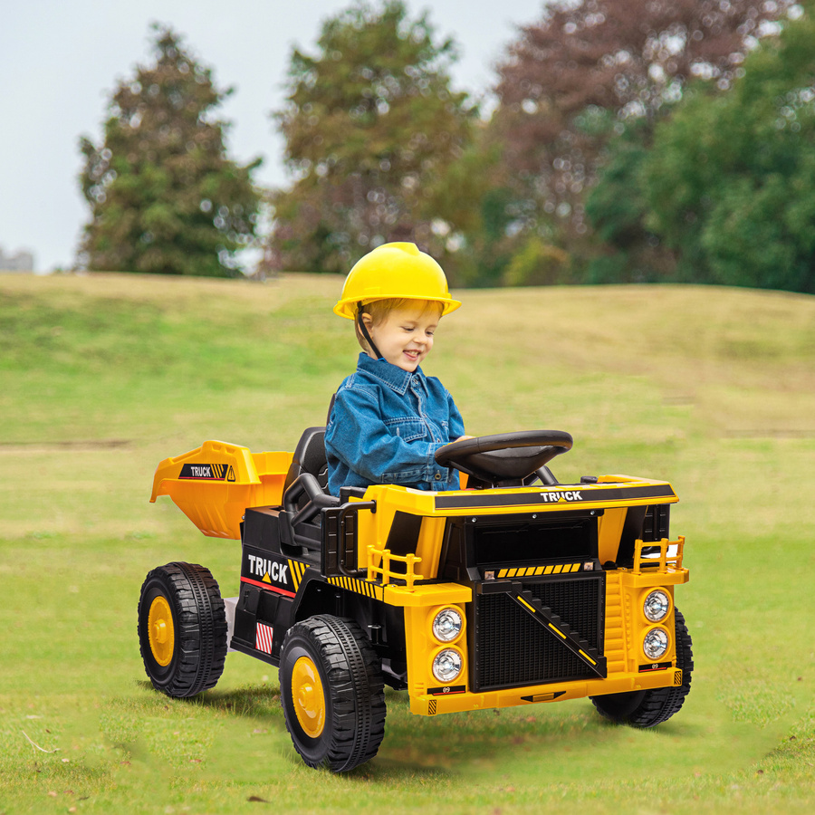 AIYAPLAY Elektrischer Traktor Kinder-Elektroauto mit Schaufel Gelb 3-5 Jahre - Bild 2