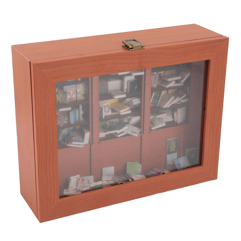 OutsideWorld Mini Angst-Bücherregal Ornament aus Holz in Braun zur Stressbewältigung - Bild 3