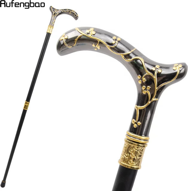 Rufengbao Gehstock, Pflaumenblüte, Gold, Schwarz, 93 cm - Bild 1