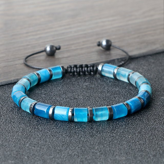 Armband, Blau, Achat, Unisex - Bild 1