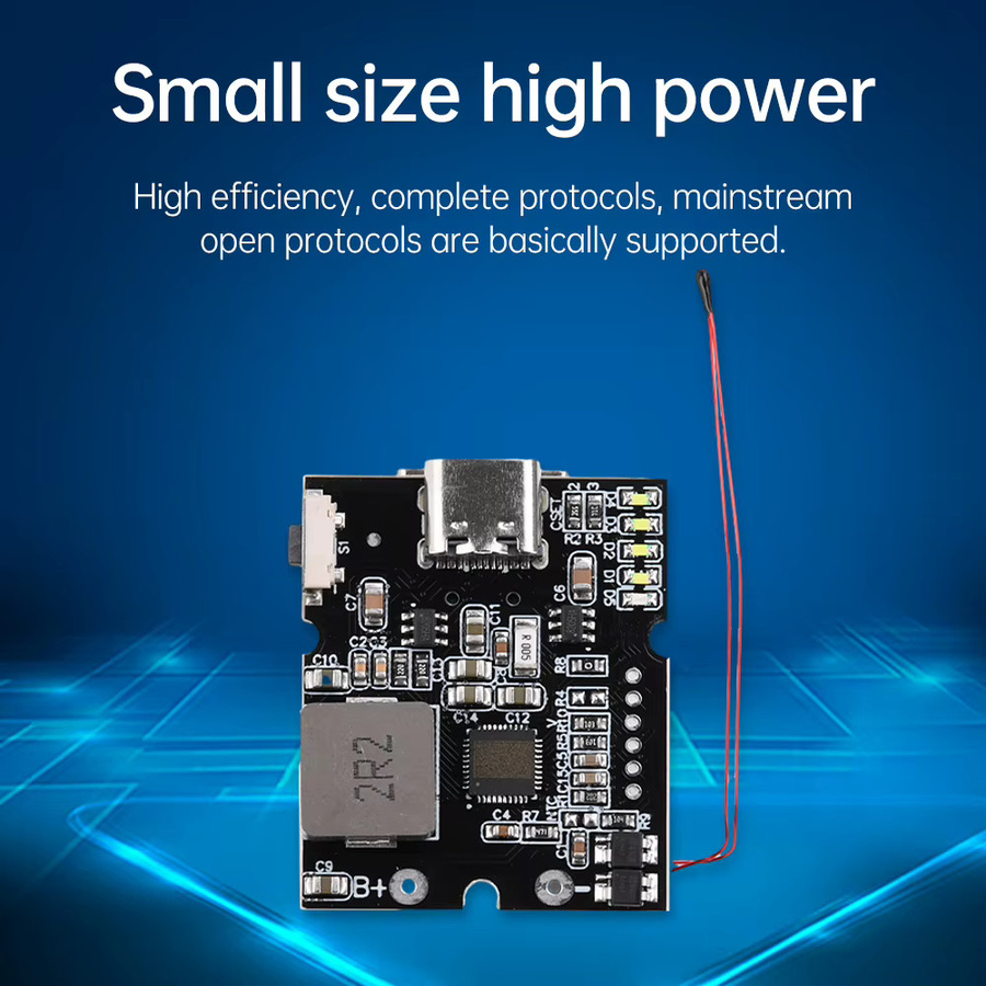 DIY Powerbank Modul Kit mit 22,5 W PD/QC 2-Wege-Schnellladung, USB-A und Typ-C Anschluss, Schwarz - Bild 2