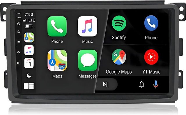 Junsun Autoradio für Benz Smart Fortwo 2005-2010 mit Bluetooth und GPS in Schwarz - Bild 1