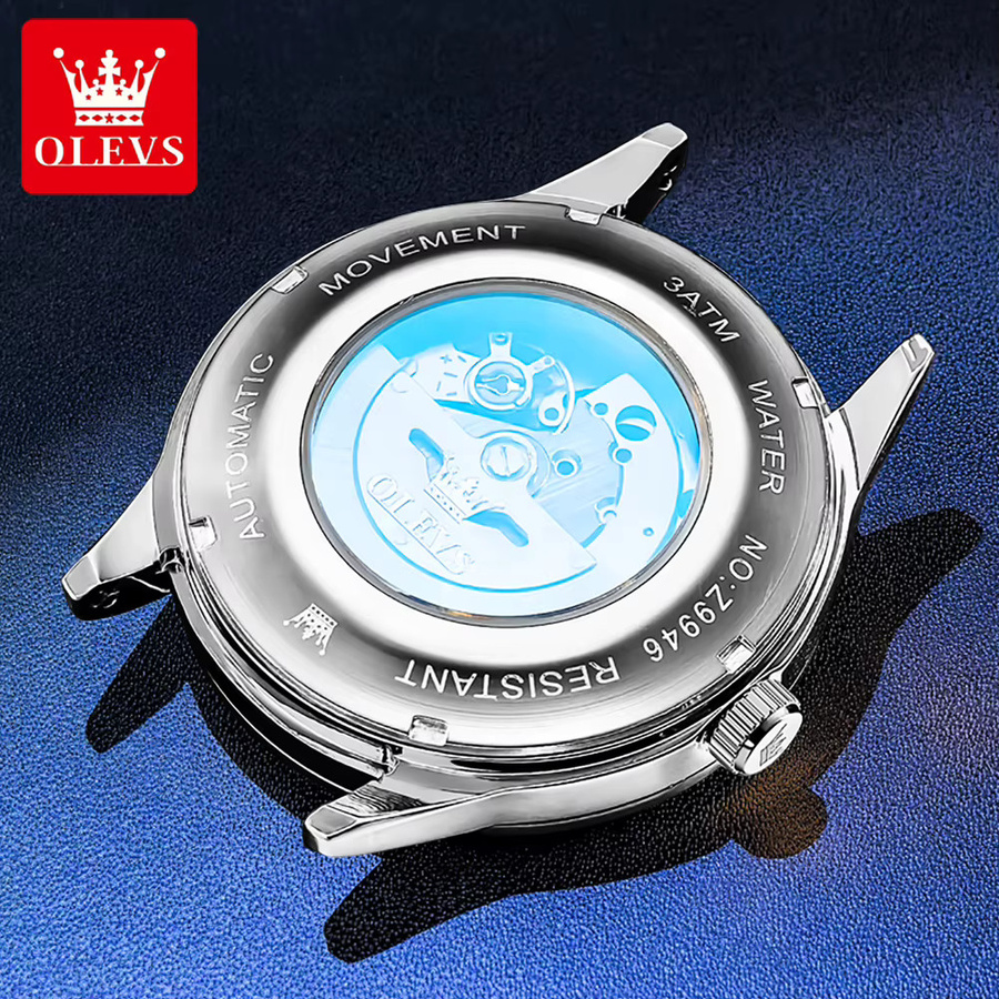 OLEVS Armbanduhr Automatik, Edelstahl, Weiß, Herren - Bild 2