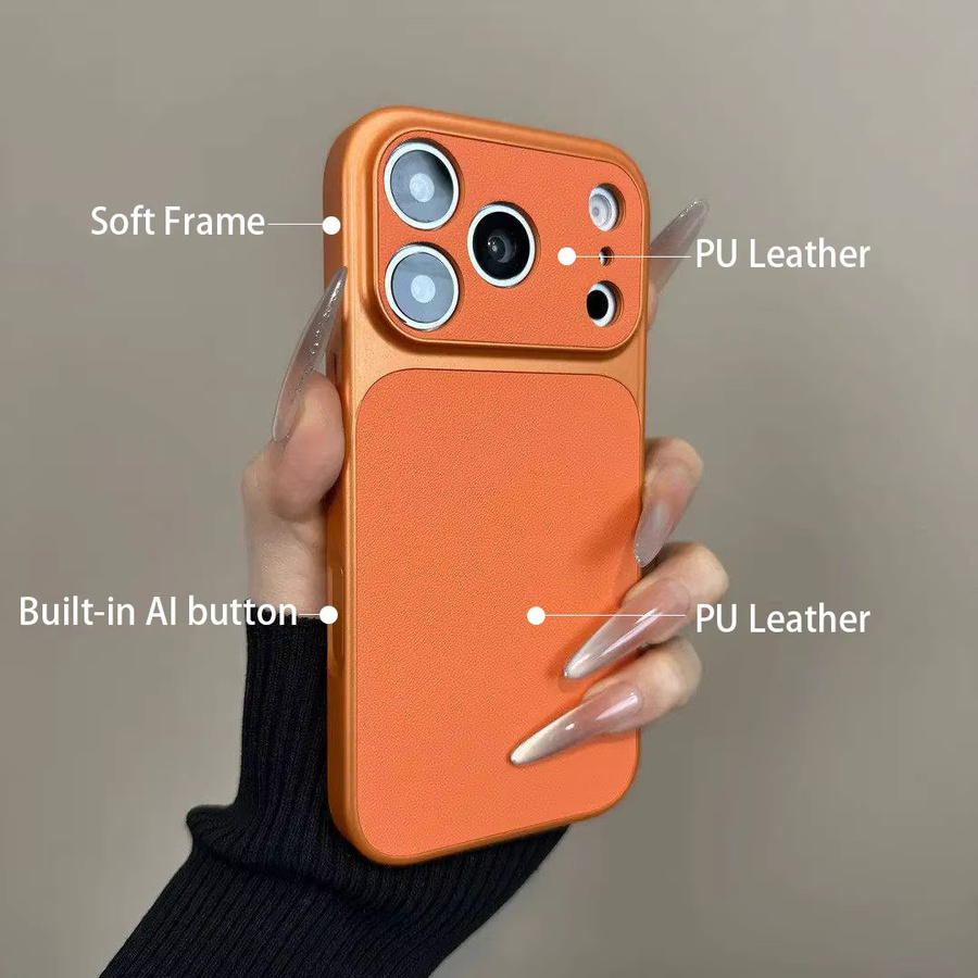 NUCWIN Handyhülle mit Orange-Haut-Textur für iPhone 11 bis 17 Pro Max in Orange, stoßfeste Retro-Schutzhülle mit weichem Rahmen - Bild 2