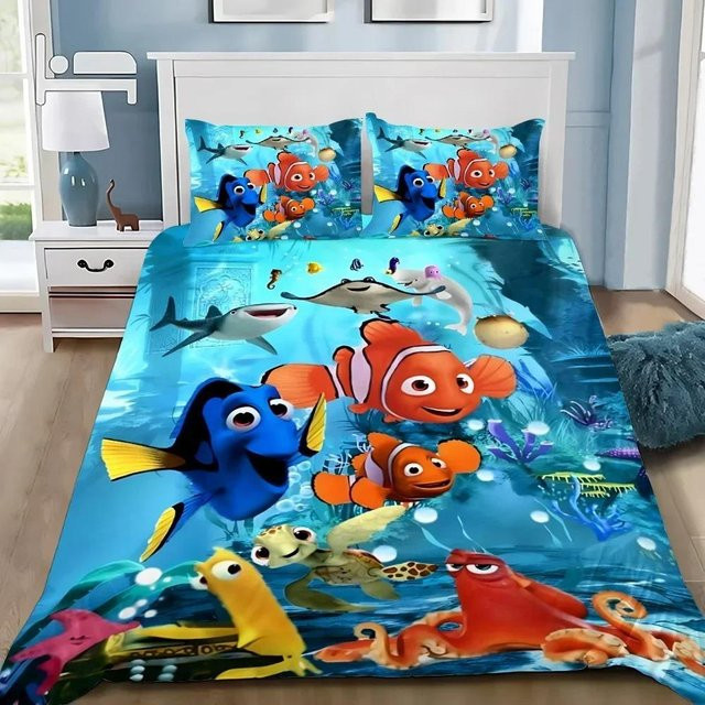 Bettwäscheset Findet Nemo von Lodestar mit Bettbezug und Kissenbezug in Blau, B/H: 140 x 210 cm - Bild 1
