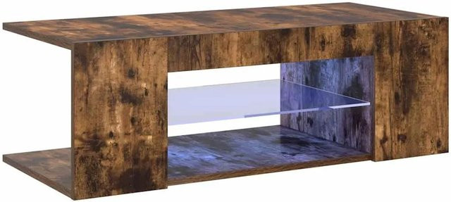 vidaXL TV-Schrank modern mit LED-Beleuchtung in Räuchereiche, B/T/H: 90 x 39 x 30 cm - Bild 1